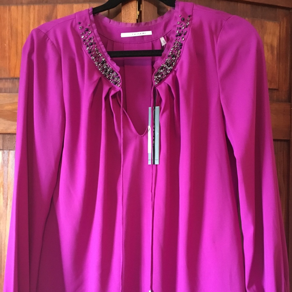 Tahari XS blouse - fuschia